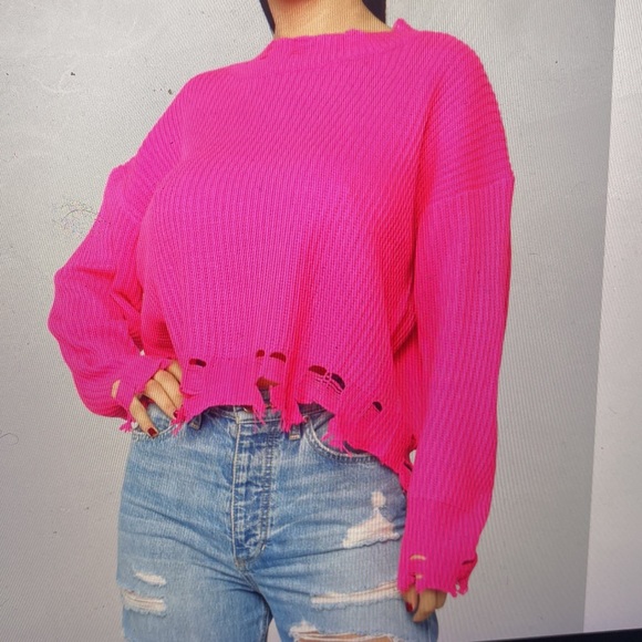 Bright Pink Sweater from Fashion Nova *NEW* - Picture 3 of 4